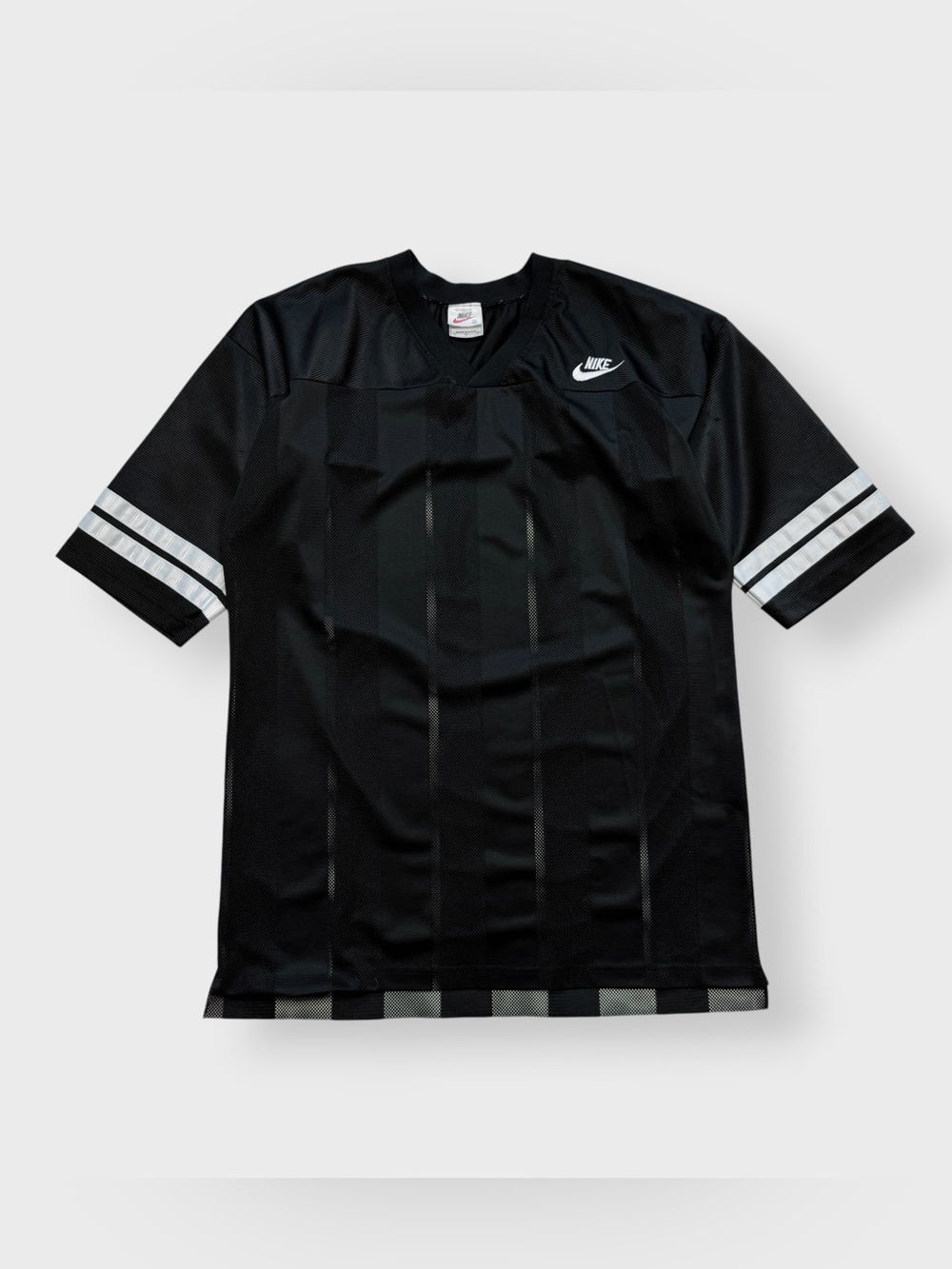 Vintage 90s Nike Mesh Striped Football Jersey Shirt, Soccer White Tag USA Logo